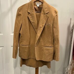 Ultrasuede Camel Blazer and Skirt Set size 18